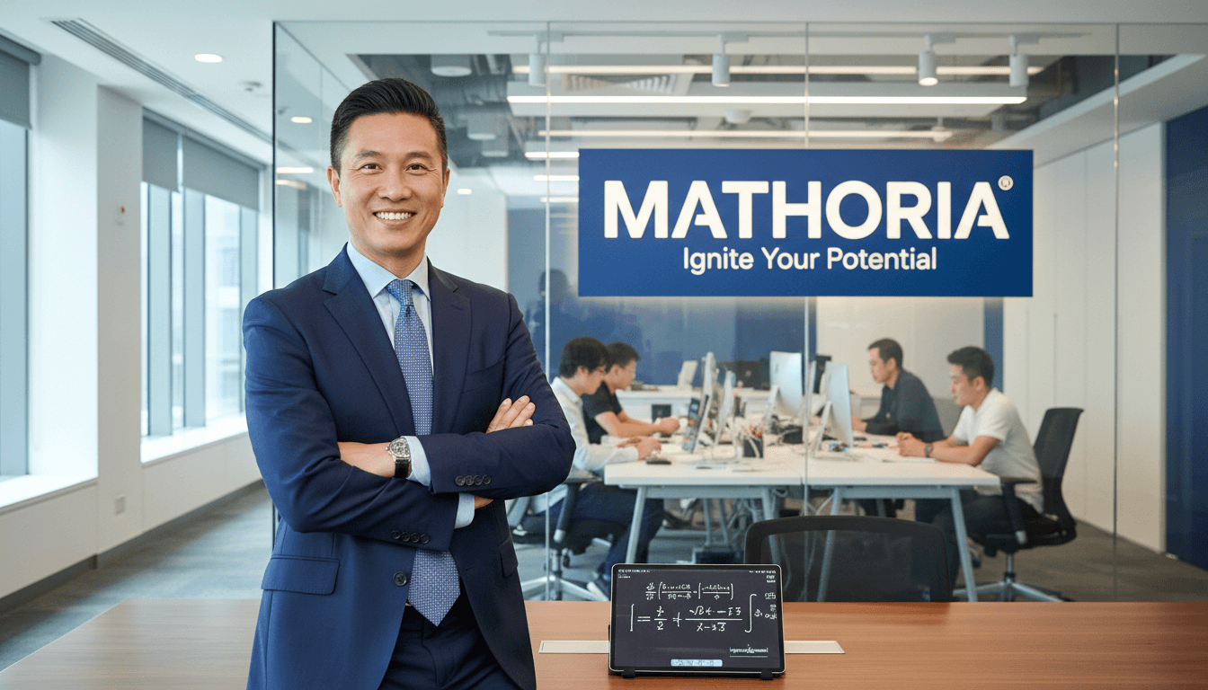 Photo of Billy Lam, the owner of Mathoria, in a professional setting, smiling and confident
